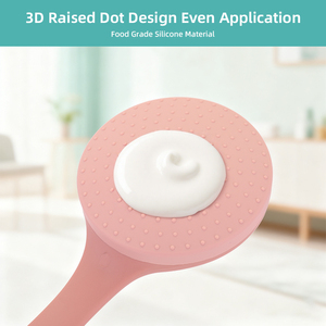 فرشاة LOHAS قابلة لإعادة الاستخدام بمقبض طويل من السيليكون الآمن للطعام، أداة تطبيق لوشن الجسم بدون خطوط للتشذيب الذاتي - Product Image 4