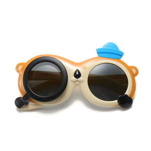 แว่นกันแดดเด็กแบบนิ่มรูปการ์ตูน UV400 ป้องกันรังสียูวี สำหรับเด็กผู้หญิง สีฟ้าชมพู - Product Image 3