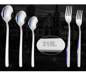 Cuillère à soupe et fourchette à long manche en acier inoxydable SUS 316 de style coréen - Product Image 4