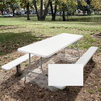 Table de banquet de pique-nique en plastique d'extérieur moderne meubles de restauration en gros pour cour cuisine hôpital salle à manger hôtel utilisation