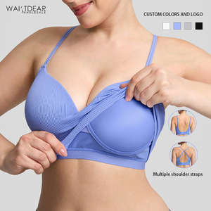 Waistdear Wholesale Women's Plus Size Full Coverage Breathable T Shirt Bra Push Up Bra Wireless Seamless Shapewear Bra For Women
