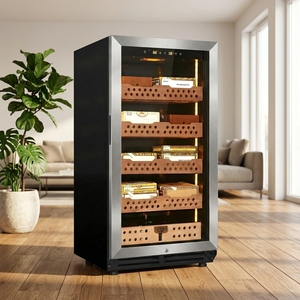 Caja para Cigarros de Madera de Cedro Español NE-146-P, de Lujo para el Hogar, con Temperatura y Humedad Constantes, de Una Puerta - Product Image 1