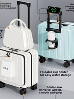 Valise rigide moderne multifonctionnelle de 18 pouces avec fermeture éclair et mot de passe, adaptée aux cabines, unisexe, pour les voyages d'affaires et de vacances