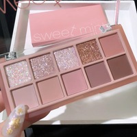 Palette de fards à paupières métalliques 10 couleurs avec finition scintillante, formule longue tenue pour carnations moyennes