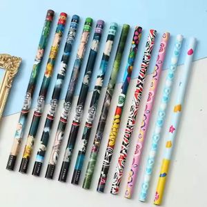 Crayons HB en bois noir de haute qualité avec gomme, personnalisables avec logo OEM, pour cadeaux promotionnels - Product Image 3