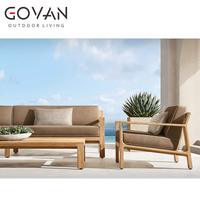 Table basse de patio moderne de luxe en teck massif, résistante aux intempéries, pour jardin, villa, balcon