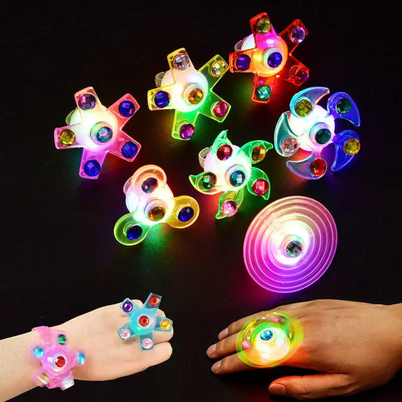 Different Styles Fidget Spinner Rotation Flash Luminous Rings Wristband Light Up Toys