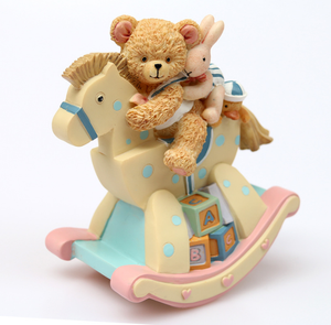 귀여운 곰 흔들 말 음악 상자 토끼 트로이 음악 상자 아기 보름달 선물 어린이 생일 선물 수지 공예 - Product Image 1