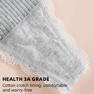 Pantaloni da <span class=keywords><strong>donna</strong></span> di qualità Premium comodi e traspiranti a vita bassa perizoma in tessuto a coste <span class=keywords><strong>taglie</strong></span> <span class=keywords><strong>forti</strong></span> biancheria intima da <span class=keywords><strong>donna</strong></span> in pizzo - Product Image 5