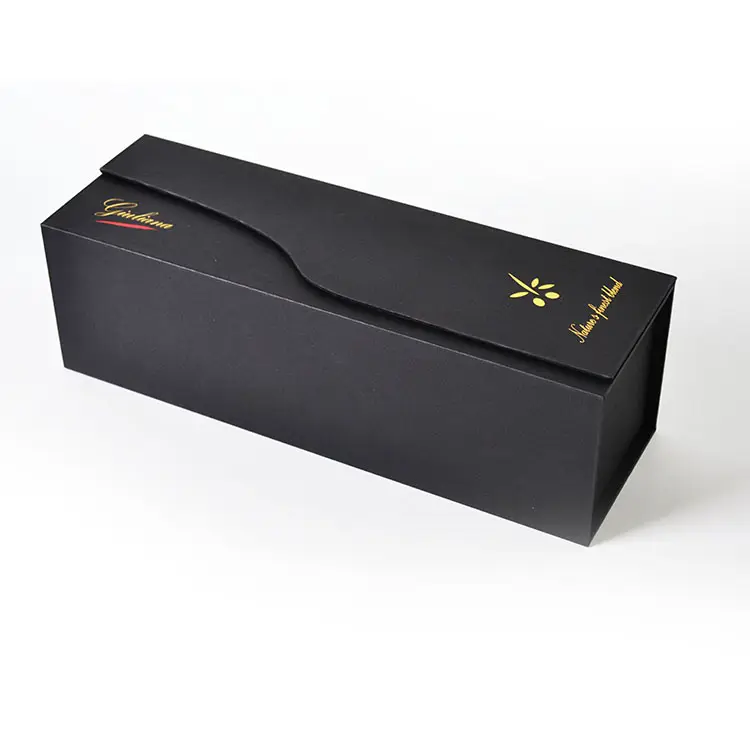 ウイスキー/ワイン/ブランデーボトルセット用の本の形の磁気パーソナライズされたマットブラックギフトボックス