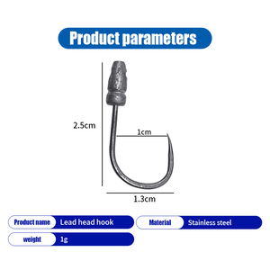 Hameçons à tête plombée miniatures pour la pêche sur glace, hameçons à ardillon pour la pêche au rockfish, accessoires de pêche pour leurres souples - Product Image 6