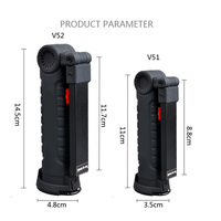 Lampe de travail pliable à LED 5 modes, en plastique, pour la chasse, avec base magnétique rotative à 360°, rechargeable par USB, pour garage, atelier, inspection