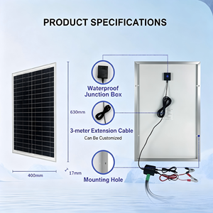 Panneau solaire monocristallin 45W 18V avec sortie USB multiple, chargeur solaire portable pour <span class=keywords><strong>batterie</strong></span> de voiture, <span class=keywords><strong>camping</strong></span> - Product Image 4