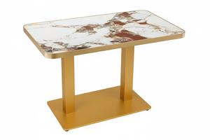 طاولة طعام مربعة عصرية للحدائق الخارجية بسطح من الحجر المتلبد، مناسبة للبارات الصغيرة والمقاهي والمطاعم - Product Image 2