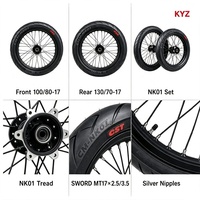 Ensemble de roues à rayons en aluminium CNC Supermoto KYZ complet de 17 pouces, pneus avant et arrière, compatible avec Surron Ultra Bee, plusieurs couleurs, 2026