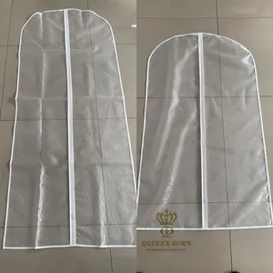 QUEENS elbisesi özelleştirilmiş PVC giysi çantası düğün elbisesi balo kıyafetleri kapak çanta için temizle toz geçirmez çanta