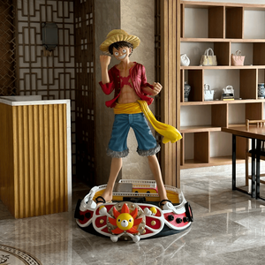 Statue <span class=keywords><strong>de</strong></span> pirate anime en fibre <span class=keywords><strong>de</strong></span> verre grandeur nature, sculptée à la main en résine, pose dynamique, pour décoration <span class=keywords><strong>de</strong></span> jardin extérieur - Product Image 2