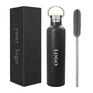 Frasco de vacío de 500 de acero inoxidable 304 ml personalizado Botella de agua deportiva aislada con recubrimiento en polvo con tapa y diseño de logotipo - Product Image 1