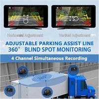 Système de caméra de recul pour camion, caméra de recul, moniteur 10,1 pouces, enregistreur DVR intégré, écran quadruple, 4 canaux 1080P