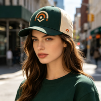 Casquette de baseball structurée bicolore avec broderie 3D en arc pour hommes et femmes, style urbain quotidien, utilisation légère en extérieur