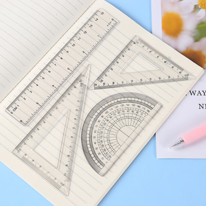 Soododo nhựa trong suốt bốn mảnh đặt 15cm hình học đa chức năng màu đen quy mô cai trị học sinh nghiên cứu Bộ toán học - Product Image 4