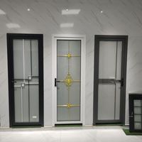 Nouvelle porte battante en verre trempé à double vitrage en alliage titane-magnésium, sur mesure pour salles de bain et cuisines
