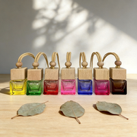 Diffuseur de parfum pour voiture en verre avec bouchon en bois de luxe, capacité 8ml/10ml, avec impression sérigraphique et marquage à chaud