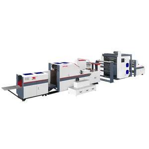 Fully Automatic Flat Square Bottom Kraft Shopping Food Flour Paper Mailer Bag Packing Making Machine Price with Printing