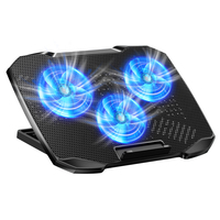 Portable Mini Support D'ordinateur Portable Cool Pad 3 Ventilateurs LED Lumière Ordinateur Portable Support avec Support De Téléphone