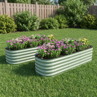 Jardinière surélevée de 17 pouces de hauteur, galvanisée et thermolaquée, écologique, pour légumes, fleurs et herbes, idéale pour l'extérieur