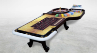 Table de Roulette de Luxe SUCCESSOR pour Casino, Table de Jeu de Poker Professionnelle avec Tapis Personnalisé et Base en Bois Massif