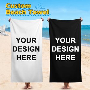 منشفة شاطئ كبيرة الحجم من الألياف الدقيقة بعلامة تجارية مخصصة، ماصة للماء وخالية من الرمال، منشفة سباحة سهلة الحمل، هدية للسفر والإجازات والرياضة - Product Image 1