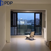 Elegantes ventanas abatibles de diseño europeo moderno de 4 paneles Villas de bajo valor U de alta calidad con marco de aleación de aluminio de vidrio templado