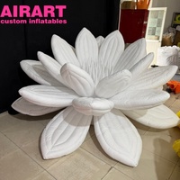Décorations de scène, fleurs de lotus gonflables, boules de fleurs de lotus gonflables avec éclairage LED