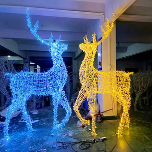 ไฟประดับรูปกวางเรนเดียร์ 3 มิติ LED สำหรับงานแต่งงานและตกแต่งภูมิทัศน์ในวันหยุด - Product Image 1