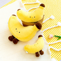 Coussin en peluche banane mignon, coussin en peluche fruit doux, jouet en peluche banane Kawaii avec visage souriant pour canapé, décoration intérieure, cadeau, vente en gros