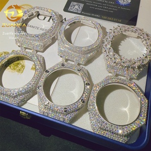 Boîtier et lunette de montre Hip Hop en laiton GA2100VVS, sertis de diamants Moissanite et de diamants Paas, testés au testeur de diamants, bijoux Hip Hop - Product Image 3