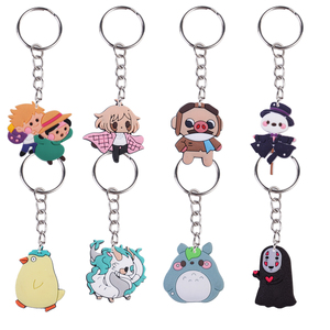 New Arrival Custom Logo PVC Rubber Cartoon Anime Keychains Factory Wholesale Promotion Sale Movie Key Rings Plastic Key Chains
