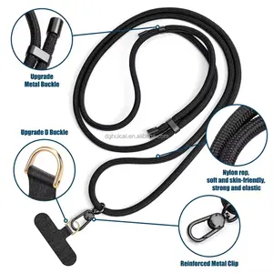 High Quality Hot Universal Crossbody Fluorescent Detachable Hands-free Stand With Hook Patch Phone Strap