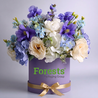 Boîte à Fleurs Ronde en Velours Personnalisée avec Logo, Emballage Cadeau de Luxe en Carton Ondulé pour Fleuriste