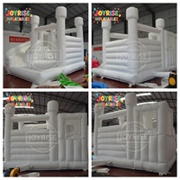 Vente directe usine : Château gonflable commercial bleu pastel personnalisé avec toboggan et piscine/bassin à balles pour mariages et fêtes