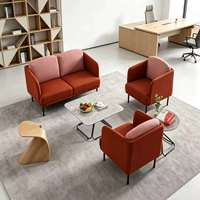 Ensemble de canapés de bureau exécutif au design moderne, en tissu personnalisé, modulaire, multifonctionnel, sectionnel, avec structure métallique et éponge haute densité pour