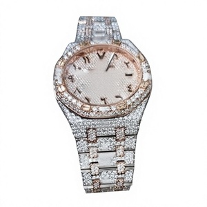 Montre mécanique de luxe pour homme, style antique, sertie de moissanite VVS, analogique, en acier inoxydable, verre, fournisseur indien direct - Product Image 1