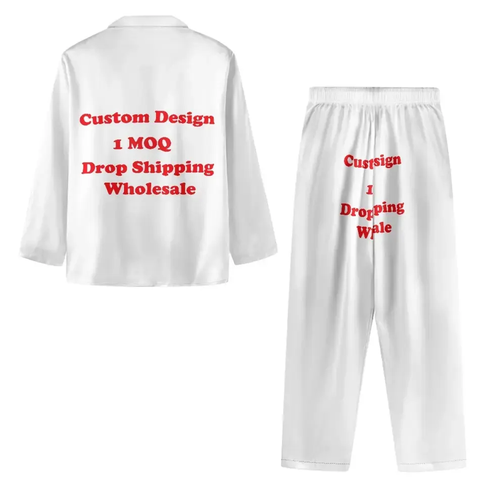Dropshipping Vêtements Blouse douillette à manches longues Pantalon long Costumes deux pièces Pyjamas à boutons pour femmes sur mesure Vêtements de nuit pour femmes