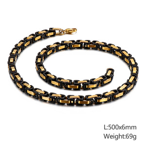 Joias de Moda de Alta Qualidade Atacado Colar de Corrente Bizantina em Aço Inoxidável 316 Banho de Ouro 14K 18K para Homens à Prova d'Água - Product Image 6