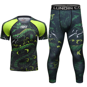 Conjunto Deportivo CODY LUNDIN para Gimnasio, <span class=keywords><strong>Muay</strong></span> <span class=keywords><strong>Thai</strong></span>, Jiu Jitsu, Rashguard MMA, Camiseta + Pantalones para Hombre, Boxeo, Grappling Brasileño - Product Image 6