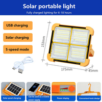 Projecteur solaire LED portable rechargeable RGB haute puissance ABS pour camping extérieur, étanche IP67, 100W, 200W, 400W, 600W, 800W, 1000W