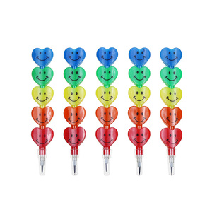 BECOL Vente en gros Crayons créatifs en forme de cœur empilables Non-affûtants Crayons en plastique HB pour étudiants pour enfants - Product Image 1