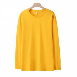 Camiseta de Algodón Transpirable de Manga Larga Personalizada para Uniformes de Equipo, Camiseta de Cuello Redondo con Serigrafía, Impresión de Logotipo para Clases - Product Image 3