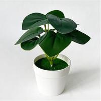 Plante artificielle verte à 9 feuilles en pot pour décoration de toile de fond de mariage, aménagement paysager, jardin, cour, hôtel, fleurs décoratives